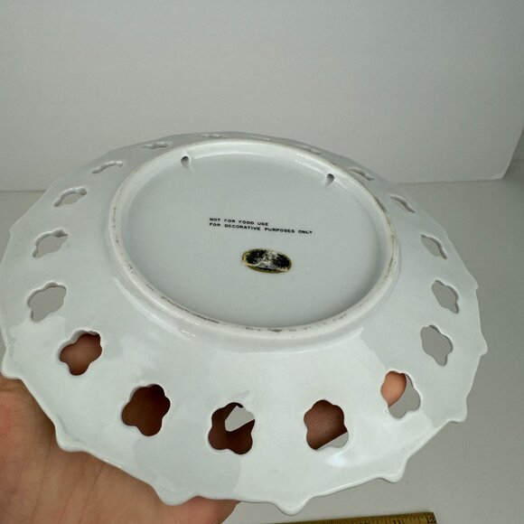 Vtg Alaska USA Souvenir Decorative Plate Dish Gold Accent Imagery Wildlife 7inch - Picture 10 of 12